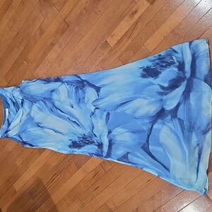 Elegant Blue Floral Dress